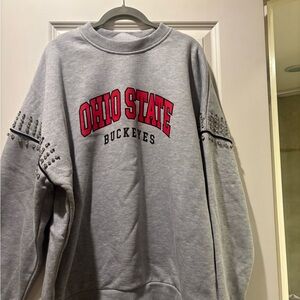 Gameday Couture Ohio State Buckeyes Gray Embellished Sleeve Sweatshirt M